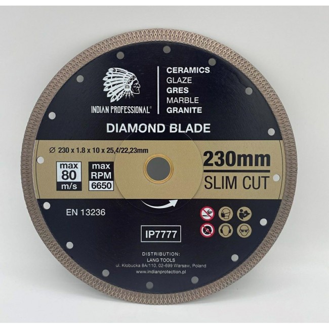 TARCZA DIAMENTOWA 230mm SLIM CUT INDIAN PROFESSIONAL TARCZA DIAMENTOWA 230mm SLIM CUT INDIAN PROFESSIONAL
