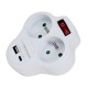 Esperanza ELK311W Electrical splitter 2 GN. USB-C USB-A ON. White Esperanza ELK311W Electrical splitter 2 GN. USB-C USB-A ON. White
