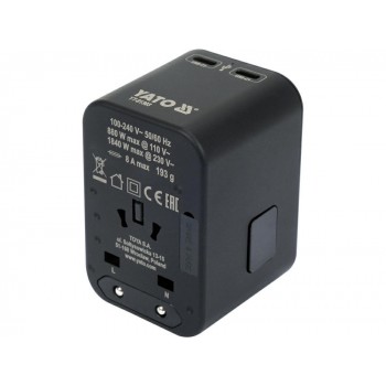 YT. TRAVEL ADAPTER UNIW. USB/USB-C 65W