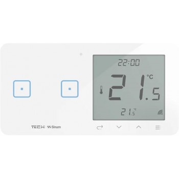 Wired double light switch with room dimmer, white WSR-02ML Tech Controllers