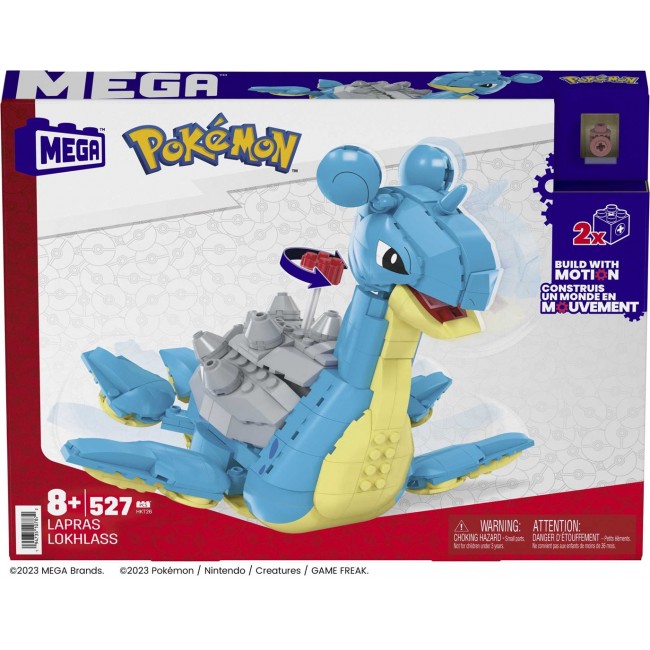 MEGA Pok mon Lapras Building Toy Kit with Action Figure (527 Pieces) for Kids