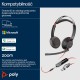 HP Poly Blackwire 5220 Stereo USB-C Headset +3.5mm Plug +USB-C/A Adapter (Bulk)