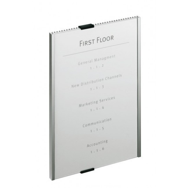 Durable Info Sign Acrylic, Aluminium Silver