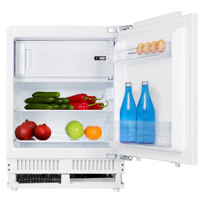 AMICA UM130.3i(E) 111-litre built-in under-counter fridge, White