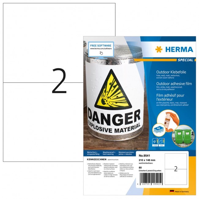 HERMA 9541 self-adhesive label Rectangle White 80 pc(s) HERMA 9541 self-adhesive label Rectangle White 80 pc(s)