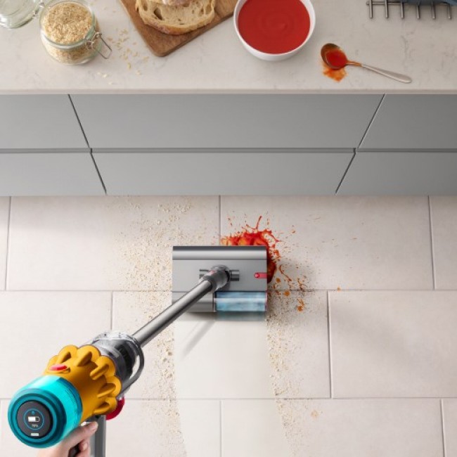 Dyson V12 Submarine 3-in-1 stick vacuum Battery Dry&wet HEPA Bagless 0.35 L Nickel, Yellow