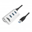 LogiLink CR0045 interface hub USB 3.2 Gen 1 (3.1 Gen 1) Type-A 5000 Mbit/s Silver LogiLink CR0045 interface hub USB 3.2 Gen 1 (3.1 Gen 1) Type-A 5000 Mbit/s Silver