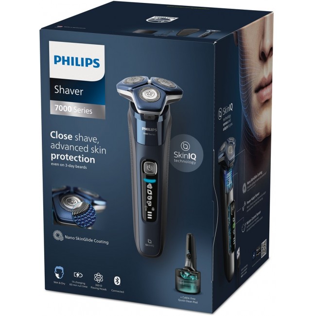 Philips SHAVER Series 7000 S7885/50 men's shaver Rotation shaver Trimmer Black, Blue