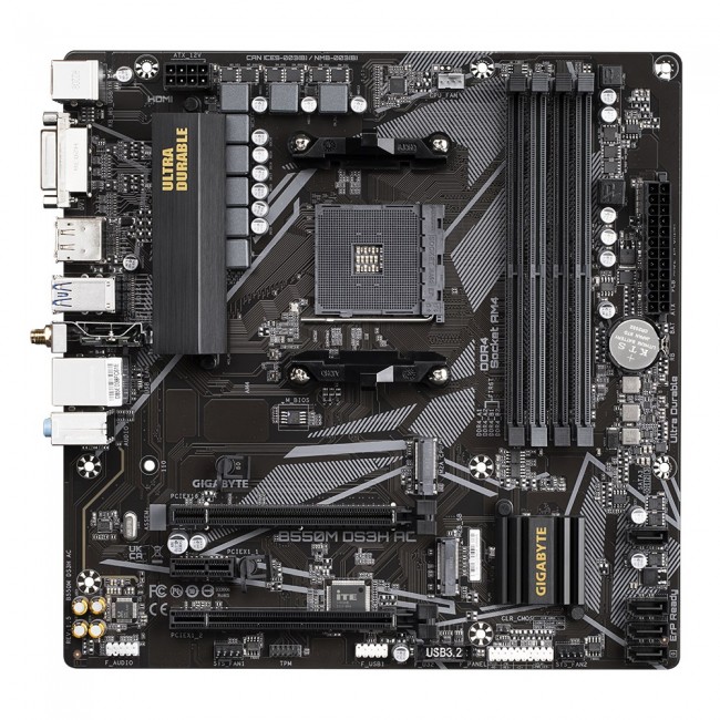 Gigabyte B550M DS3H Socket AM4 micro ATX AMD B550 Gigabyte B550M DS3H Socket AM4 micro ATX AMD B550