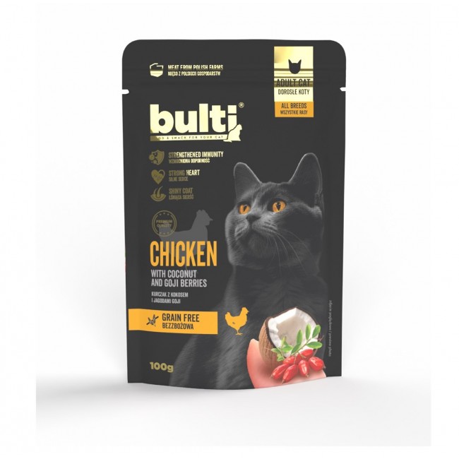 BULTI Superfoods Chicken with coconut and goji berries - wet cat food - 100g BULTI Superfoods Chicken with coconut and goji berries - wet cat food - 100g