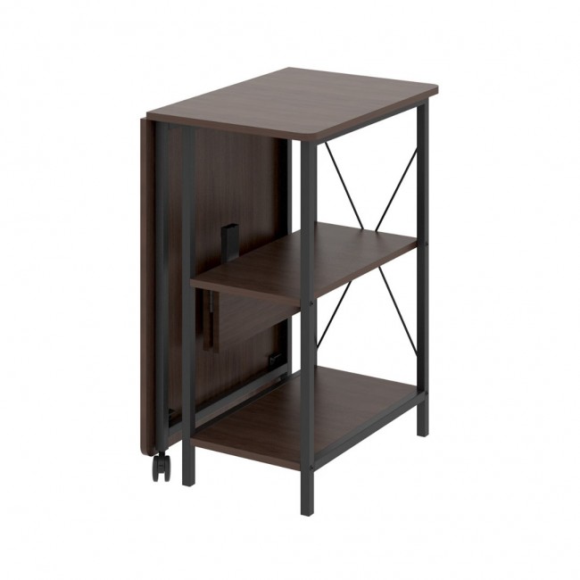 Maclean loft folding desk, dimensions: 107x45x75cm, max - 150 kg, with top, dark walnut color, MC-411 B