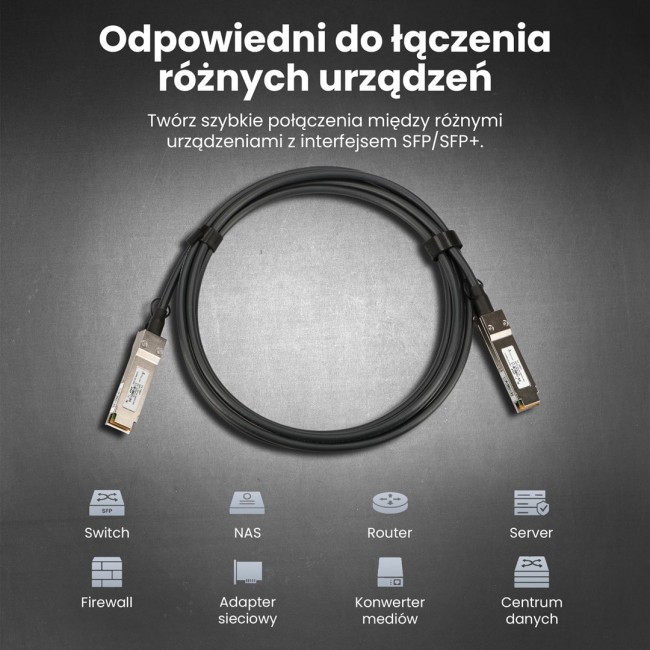 Extralink QSFP+ Cable QSFP+ DAC DAC, 40Gbps, 3m, 30AWG