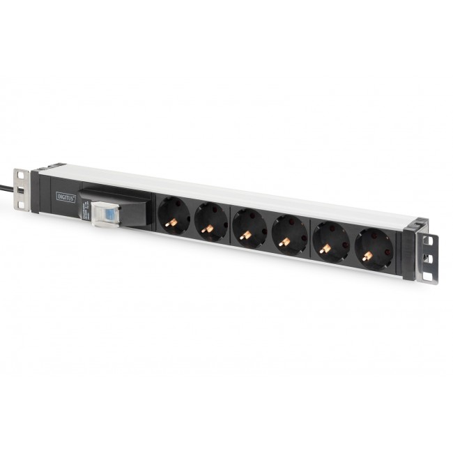 Digitus Aluminum Outlet Strip, 6 safety outlets with circuit breaker Digitus Aluminum Outlet Strip, 6 safety outlets with circuit breaker