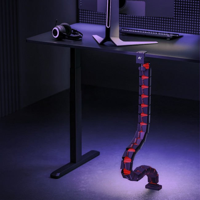 Nano RS desk cable organizer / cable grille, 1345mm, black and red, RS125 Nano RS desk cable organizer / cable grille, 1345mm, black and red, RS125