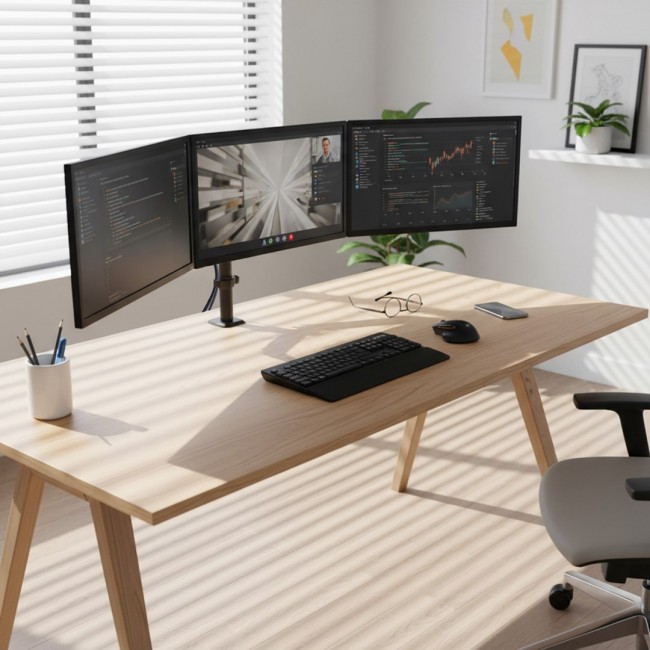 Maclean 3 monitor mount, gas spring, 17