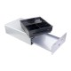 Equip Cash Register Drawer for Point of Sale (POS) System, 4 Bill/4 Coin Compartments, Removable Coin Slots, RJ11 connector, Aluminum