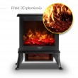Electric fireplace ADLER AD 7754 2 heat settings: 1000W / 1800W | 3D flame effect | Thermostat Black