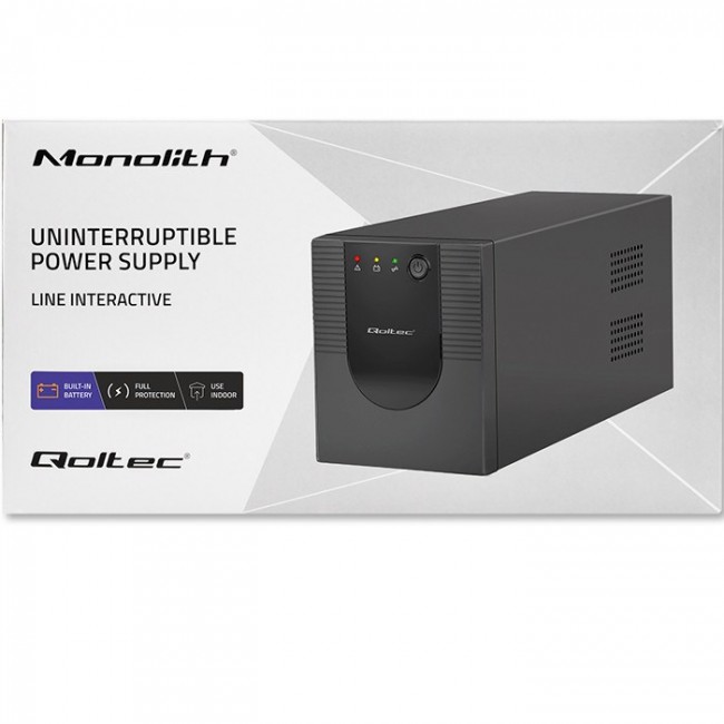 Qoltec 53775 Uninterruptible power supply Line Interactive | Monolith | 1200VA | 720W Qoltec 53775 Uninterruptible power supply Line Interactive | Monolith | 1200VA | 720W