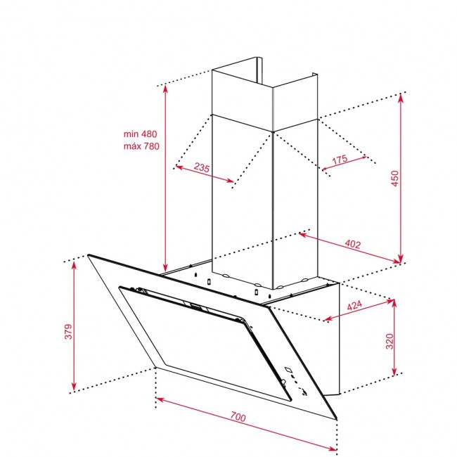 Teka DVT 78660 TBS Wall-mounted Black 698 m /h
