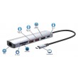 Manhattan USB-C Dock/Hub with Card Reader, Ports (x5): Ethernet, HDMI, USB-A (x2) and USB-C, with Power Delivery (PD) 100W- requires external USB-C charger (not included). USB powered (no external power supply required) when PD is not in use
