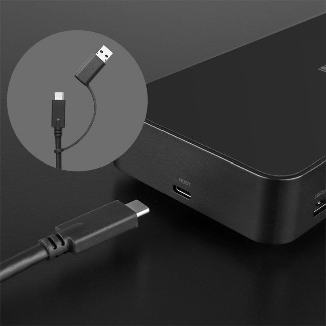 Lindy DST-Pro Universal, USB-C and Type A Hybrid Laptop Docking Station - 4K HDMI, 2x4K (DP or HDMI)