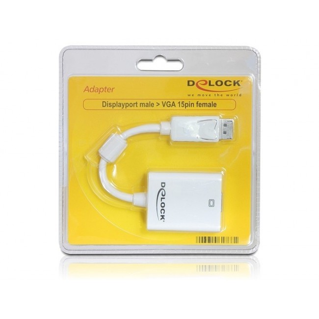 DeLOCK 61766 video cable adapter 0.125 m VGA (D-Sub) DisplayPort White