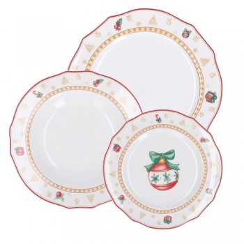 LA PORCELLANA BIANCA CHRISTMAS EDITION Set of 3 plates for 2 people