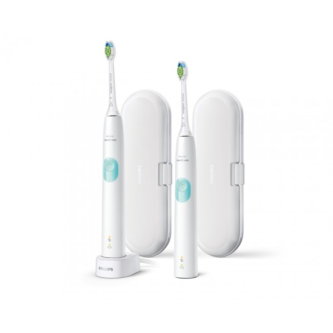 Philips Sonicare ProtectiveClean 4300 HX6807/35 2-pack sonic electric toothbrushes with chargers Philips Sonicare ProtectiveClean 4300 HX6807/35 2-pack sonic electric toothbrushes with chargers