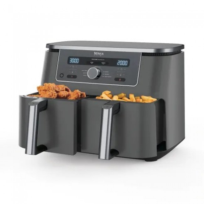 Ninja DZ400EU fryer Double 9.5 L Stand-alone 2470 W Hot air fryer Grey Ninja DZ400EU fryer Double 9.5 L Stand-alone 2470 W Hot air fryer Grey