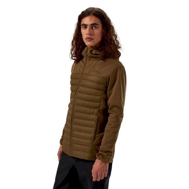 Men's Berghaus Hooded Hybrid Jacket size M brown