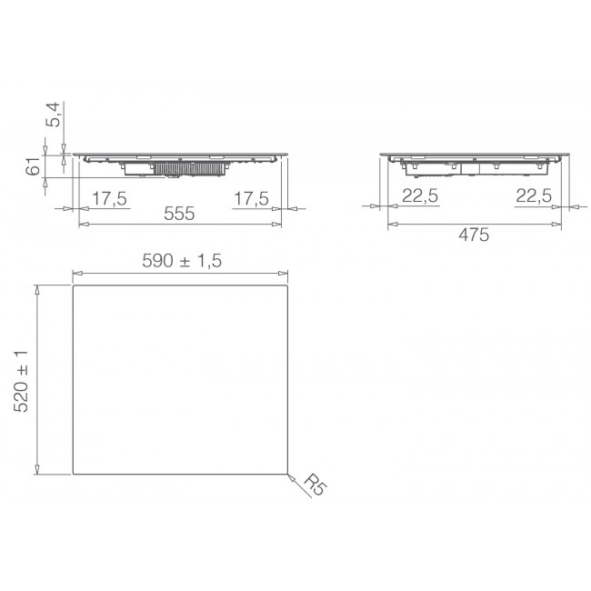 Elica Primis 604 Plus Black Built-in 60 cm Zone induction hob 4 zone(s)
