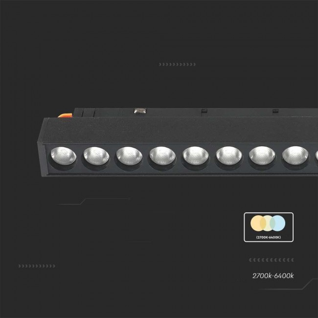 Rail luminaire 48V V-TAC 14W LED SMART WiFi TRACKLIGHT 3in1 Black VT-3614 2700K-6400K 1300lm Rail luminaire 48V V-TAC 14W LED SMART WiFi TRACKLIGHT 3in1 Black VT-3614 2700K-6400K 1300lm