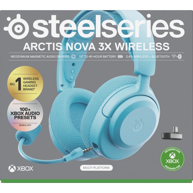 Steelseries Arctis Nova 3X Headset Wireless Head-band Music/Everyday Bluetooth Aqua colour Steelseries Arctis Nova 3X Headset Wireless Head-band Music/Everyday Bluetooth Aqua colour