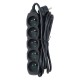Esperanza ELK208K Power strip 5GN/3M Black