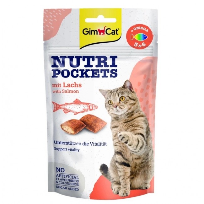 GIMCAT Nutri pockets Salmon - cat treats - 60g GIMCAT Nutri pockets Salmon - cat treats - 60g