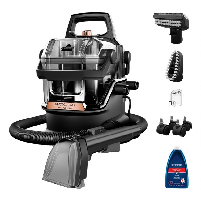 Bissell SpotClean Hydrosteam Pro Cylinder steam cleaner 1.9 L 1000 W Black, Copper, Transparent