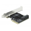 DeLOCK 5 port SATA PCI Express x4 Card - Low Profile Form Factor