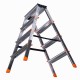 Krause Dopplo double-sided step ladder silver