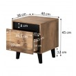 NORD bedside table 2 pcs. 40x38x45 cm oak wotan/anthracite NORD bedside table 2 pcs. 40x38x45 cm oak wotan/anthracite