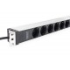 Digitus Socket Strip with Aluminum Profile, 8-way safety socket, 2 m cable, IEC C20 plug