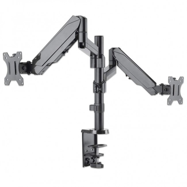 Manhattan TV & Monitor Mount, Desk, Full Motion (Gas Spring), 2 screens, Screen Sizes: 10-27