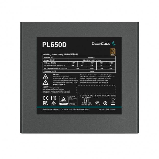 DeepCool PL650D power supply unit 650 W 20+4 pin ATX ATX Black DeepCool PL650D power supply unit 650 W 20+4 pin ATX ATX Black