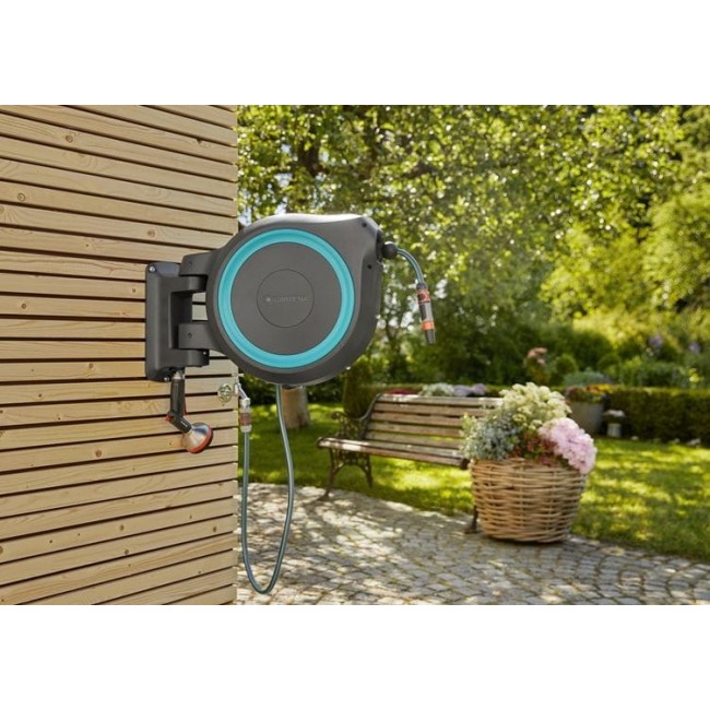 Gardena 18620-20 garden hose reel Wall-mounted reel Automatic Black