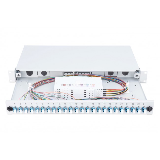 Digitus Fiber Optic Sliding Splice Box, 1U, Equipped, LC, OM4