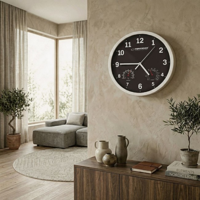 Esperanza EHC016K Mechanical wall clock Round Black