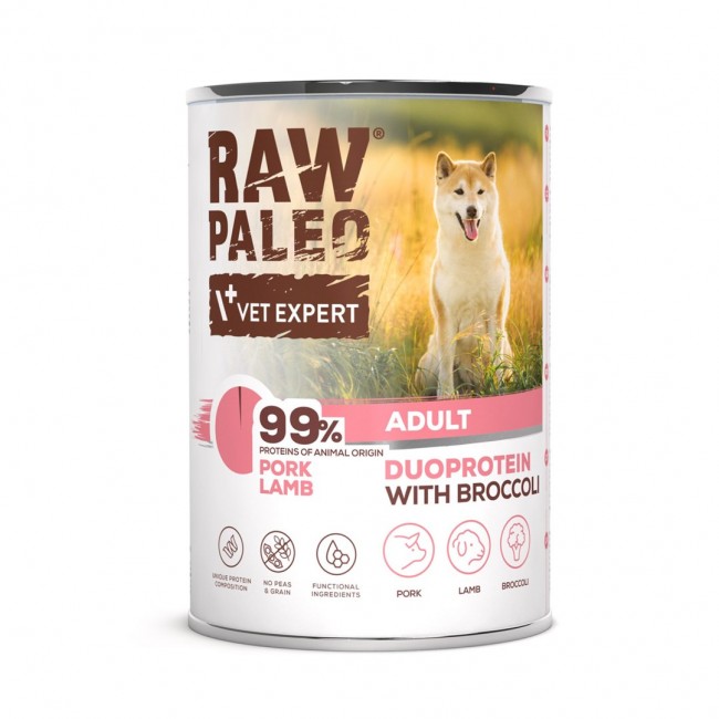 RAW PALEO Duoprotein Pork & Lamb Adult - wet dog food - 400g RAW PALEO Duoprotein Pork & Lamb Adult - wet dog food - 400g