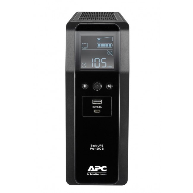 APC Back-UPS Pro, 1200VA/720W, Tower, 230V, 8x IEC C13 outlets, Sine Wave, AVR, USB Type A + C ports, LCD, User Replaceable Battery APC Back-UPS Pro, 1200VA/720W, Tower, 230V, 8x IEC C13 outlets, Sine Wave, AVR, USB Type A + C ports, LCD, User Replaceable Battery