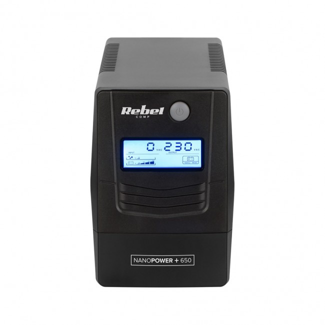 Rebel Nanopower Plus 650 UPS | Off-line | Sinusoida| 650VA | 360W | LCD | USB Rebel Nanopower Plus 650 UPS | Off-line | Sinusoida| 650VA | 360W | LCD | USB
