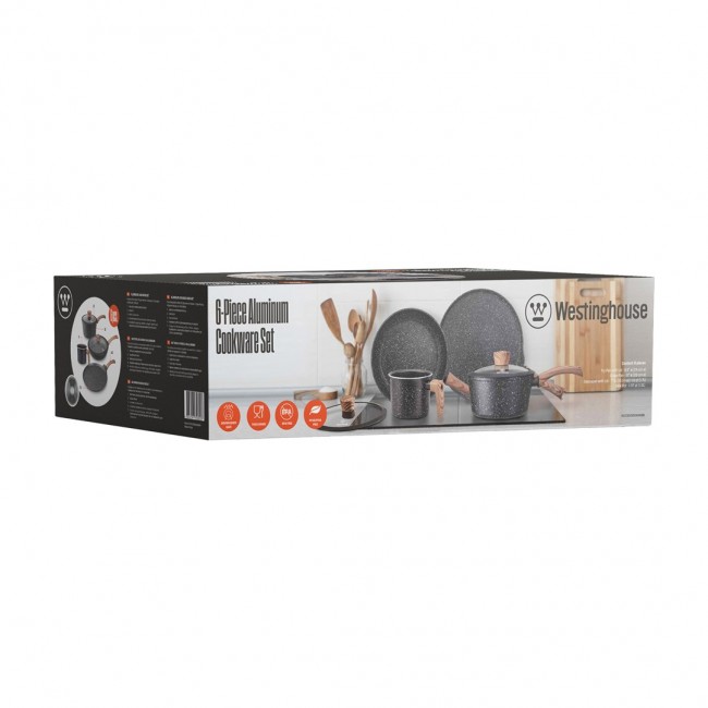 Westinghouse WCCS008506AMBB aluminium cookware set, 6 pieces