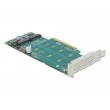 Delock PCIe x8 to 2 x NVMe M.2 Key M Card Delock PCIe x8 to 2 x NVMe M.2 Key M Card